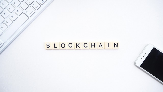 Abstracte weergave van blockchain technologie en cryptografie