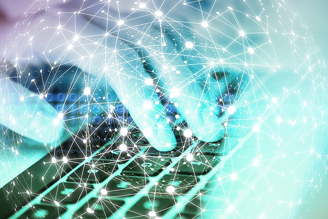 Abstract network view representing blockchain connections